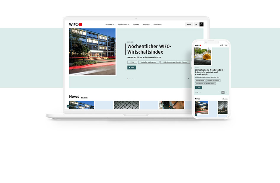 Mockups der neuen WIFO Website