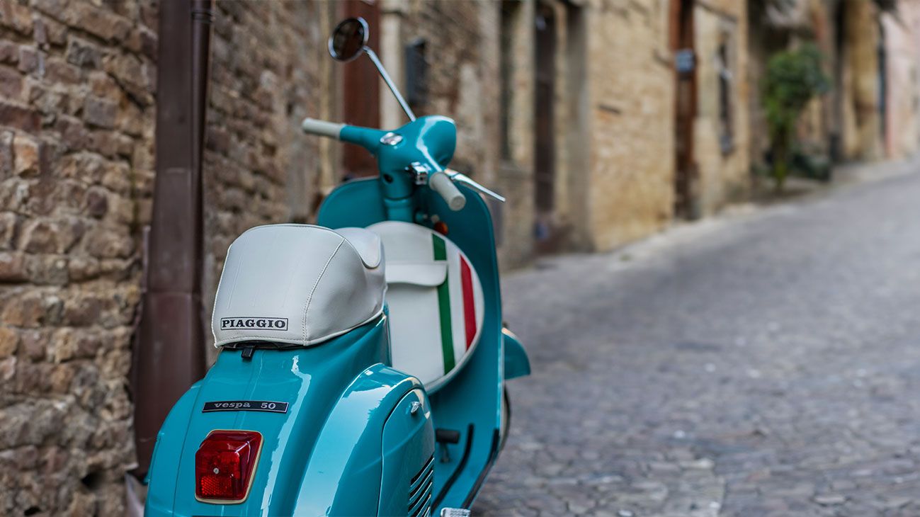 Eine italienische Vespa